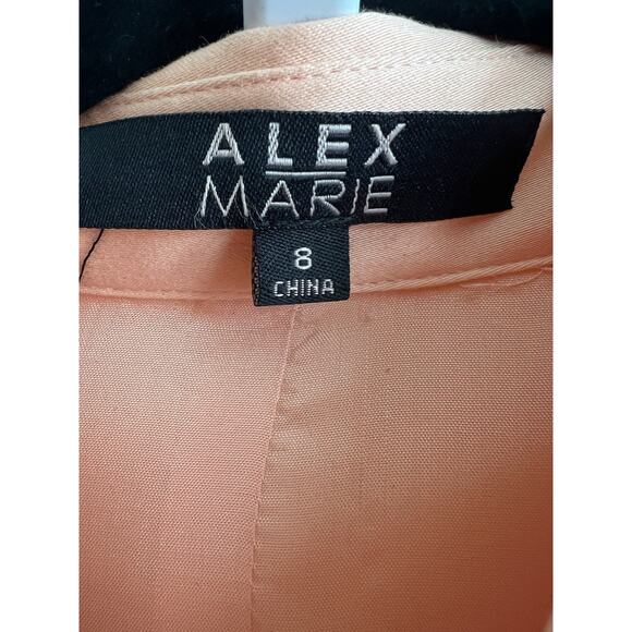 ALEX MARIE Peach Button Front Sleeveless Belted Shirt Sheath Dress Sz 8 NWT - Picture 5 of 9